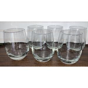 Set Of 6 Clear Glass Tumblers Heavy‎ Bottom 3 Lb 16 Oz All 6/ 4.5” Tall Each